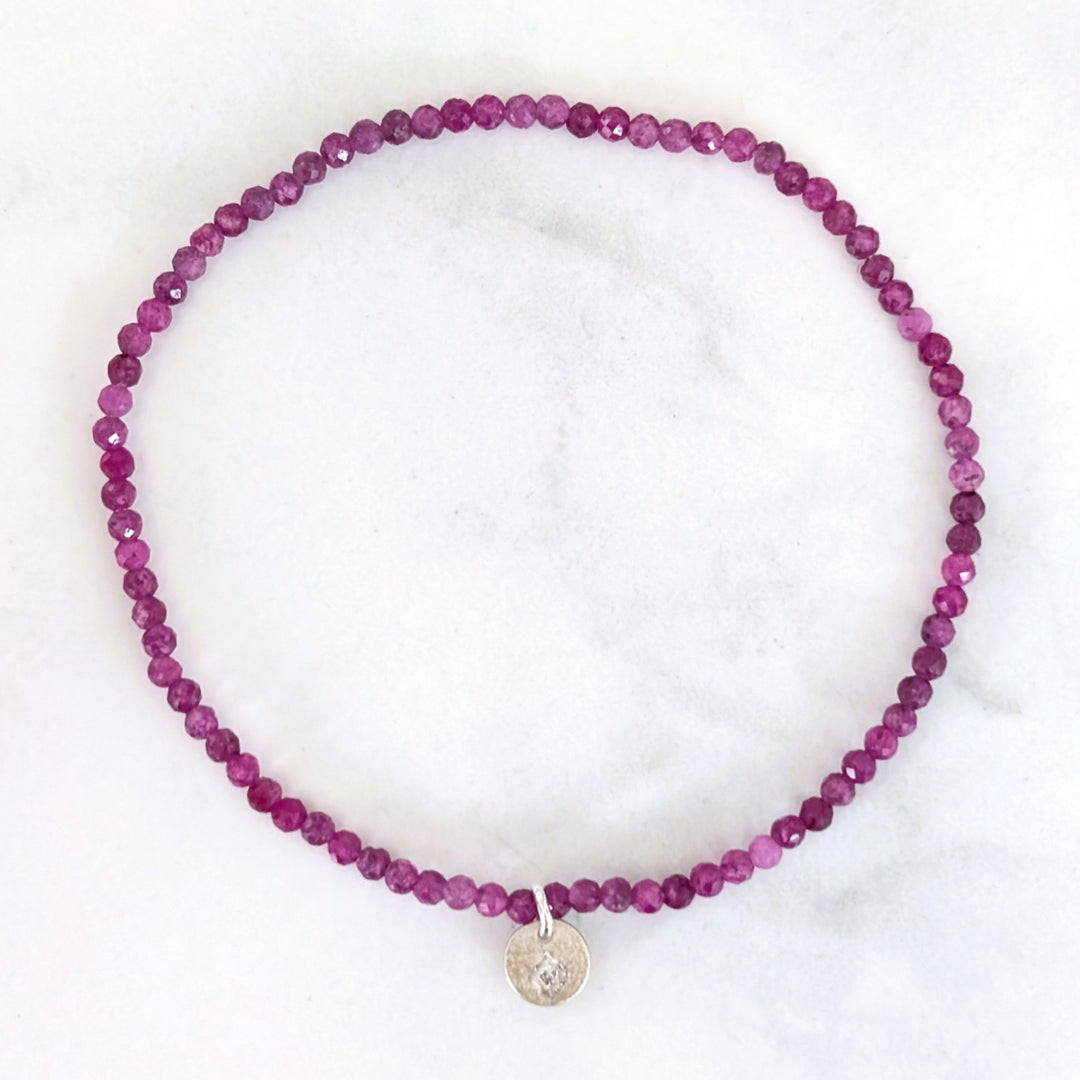 ruby 2mm gemstone bracelet
