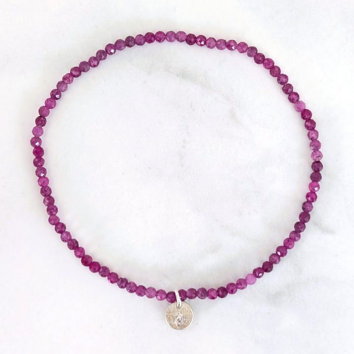 ruby 2mm gemstone bracelet
