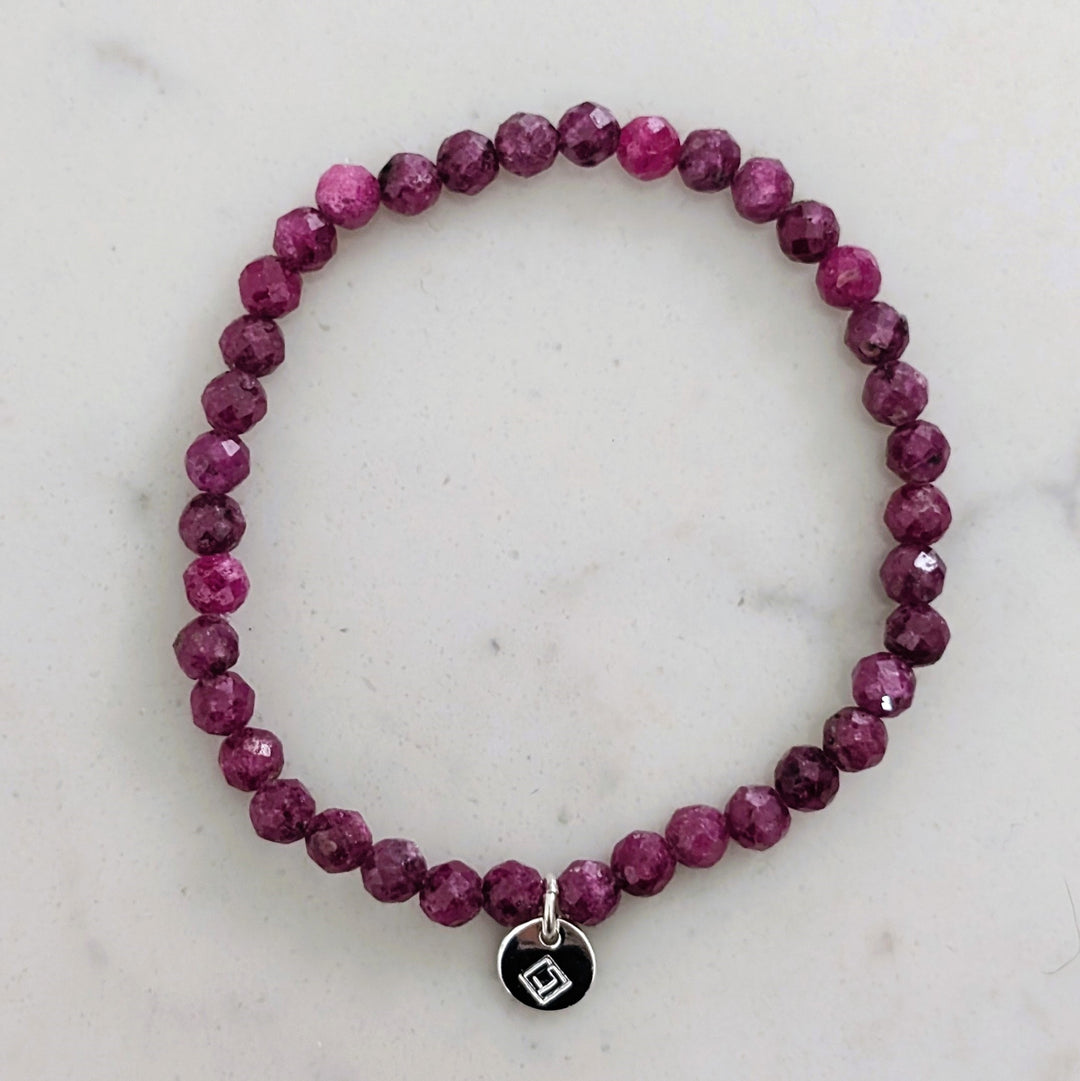 Ruby Children s Gemstone Bracelet 4mm Faceted Lapis London