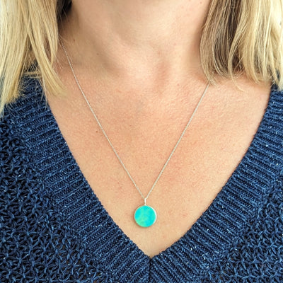 sterling silver turquoise December birthstone necklace