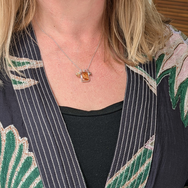 The Trio Citrine and Charm Necklace