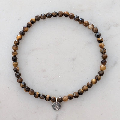 tiger's eye beaded gemstone bracelet