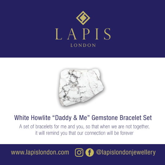 White Howlite "Daddy & Me" Gemstone Bracelet Set