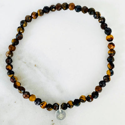 Lapis London Tiger's Eye Gemstone Bracelet , 4mm faceted beads