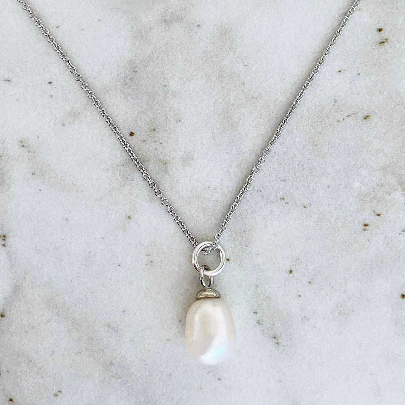 Sterling silver pearl pendant necklace 