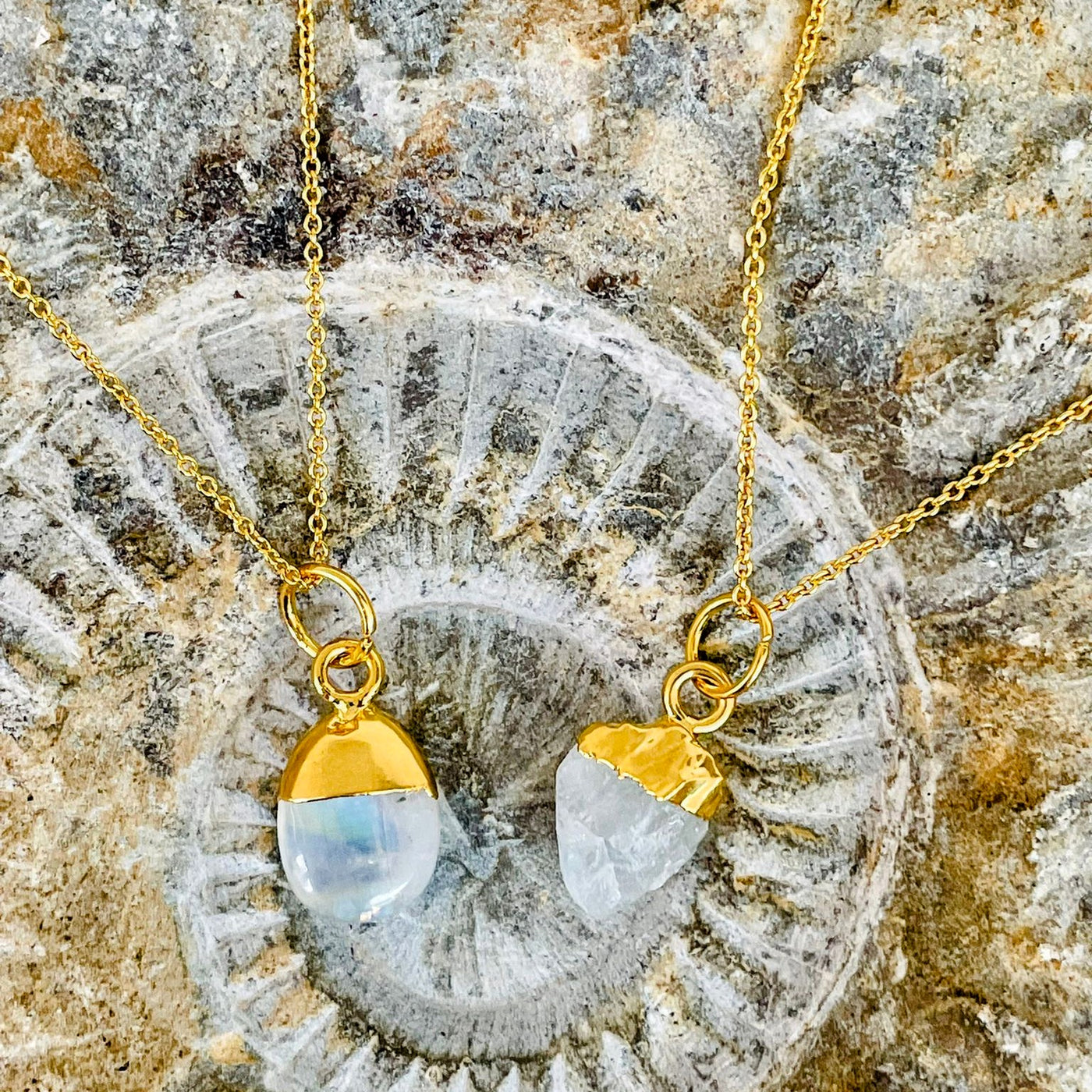Gold plated moonstone June birthstone necklace 