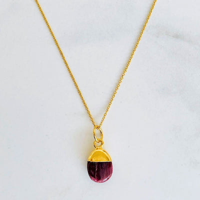 Ruby gold plated July birthstone pendant necklace 