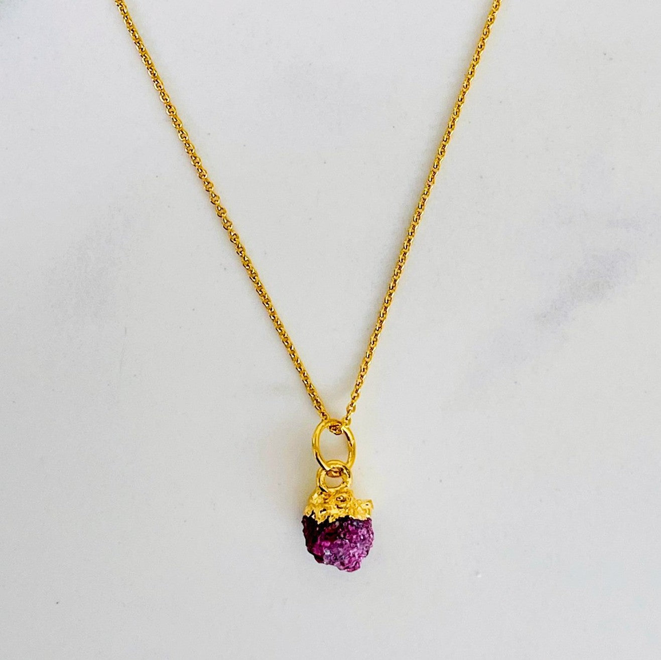 Ruby gold plated July birthstone pendant necklace 