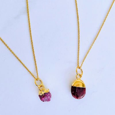 Ruby gold plated July birthstone pendant necklace 