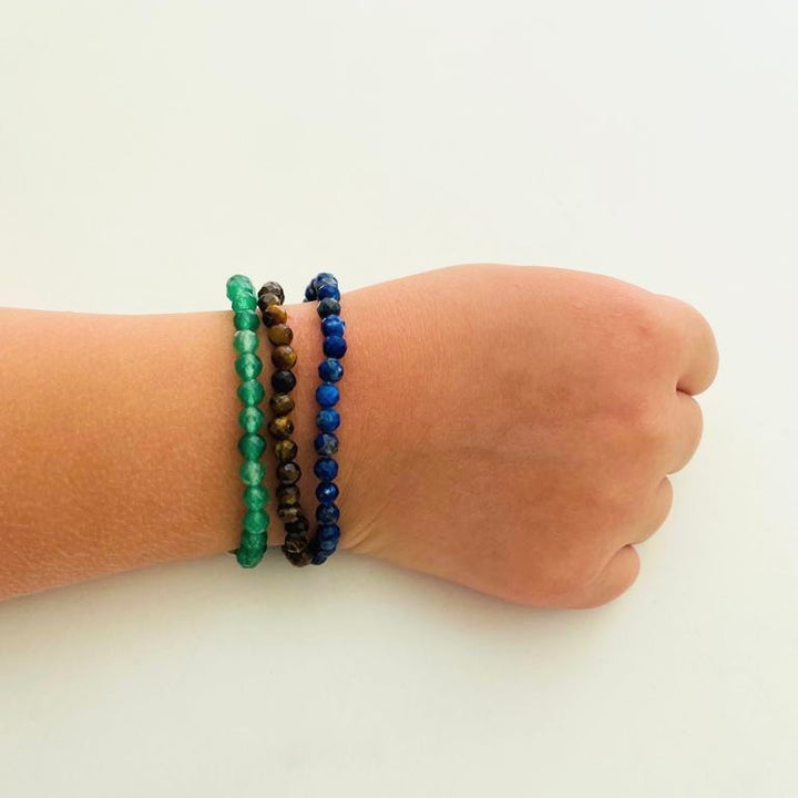 "Hues of Nature" Children's Gemstone Bracelet Set - 4mm Faceted