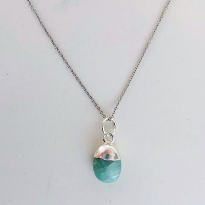 Aquamarine March birthstone necklace  