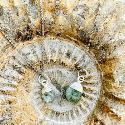 Silver Aquamarine March birthstone pendant necklace 