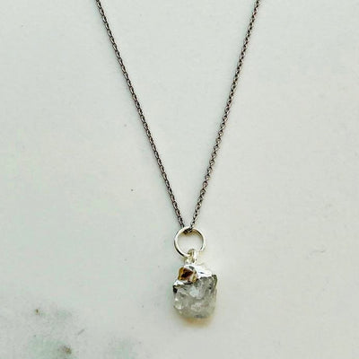 Moonstone June silver birthstone pendant necklace 