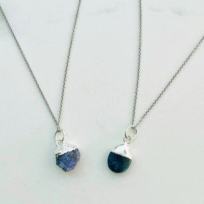 Tanzanite sterling silver December birthstone necklace