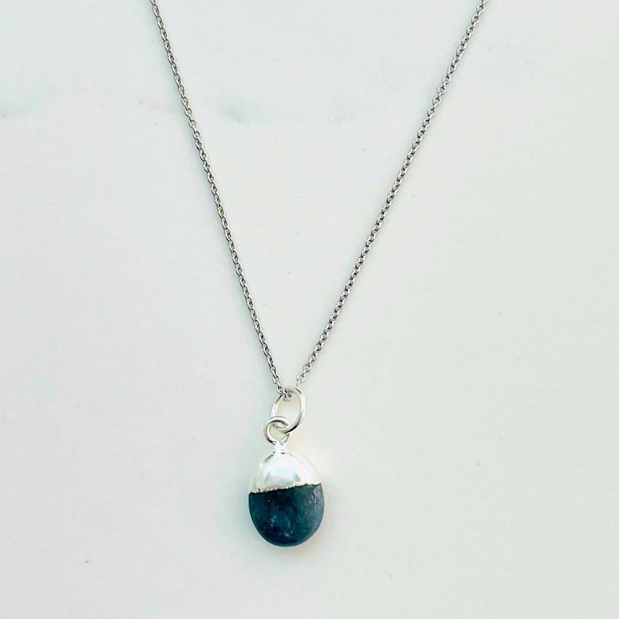 Tanzanite sterling silver December birthstone necklace