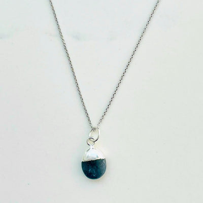 Tanzanite sterling silver December birthstone necklace