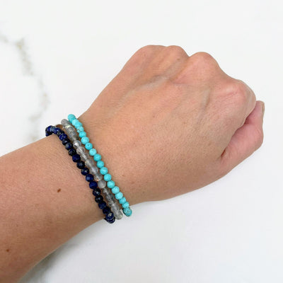 Lapis London Wellbeing and Happiness Re-energise, Rebalance and Revitalise Gemstone Bracelet Trio