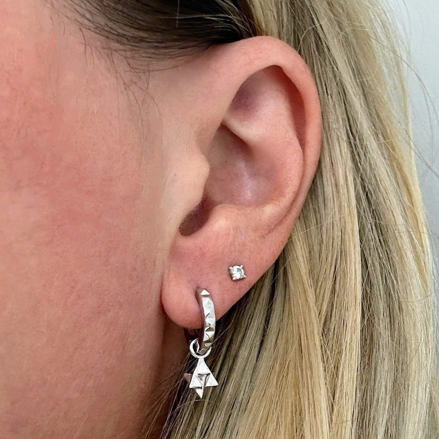 sterling silver tetrahedron earrings