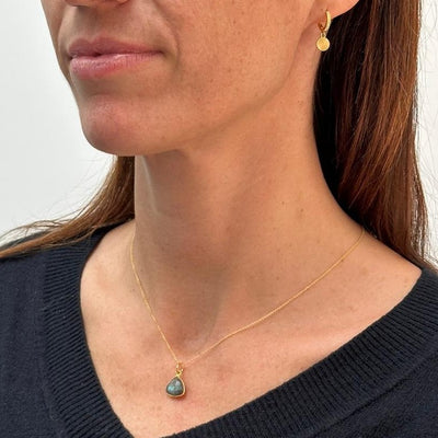 Labradorite gold plated pendant necklace