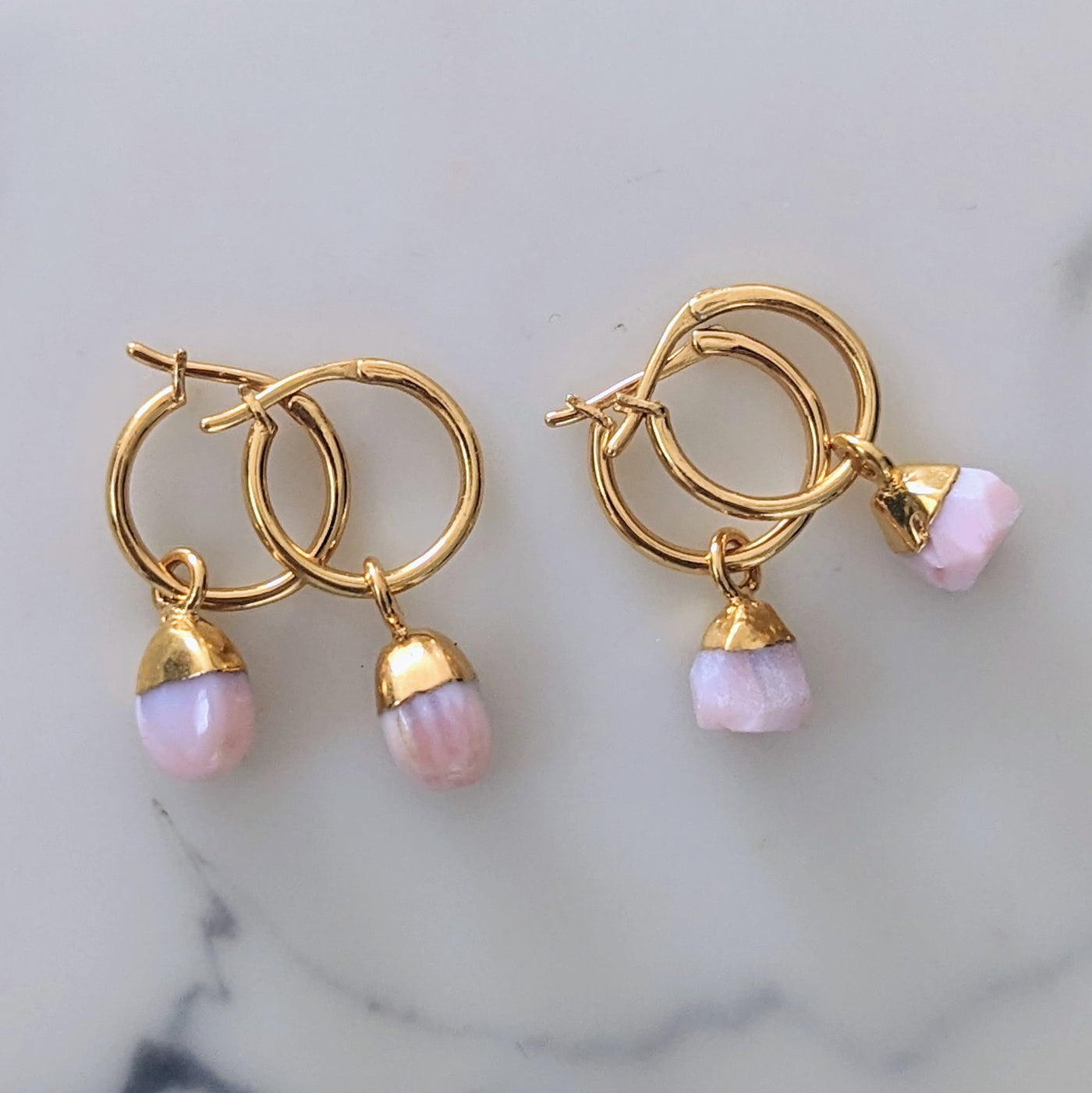Opal October birthstone earrings