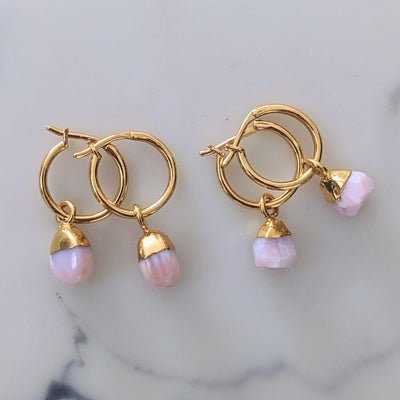 Opal October birthstone earrings