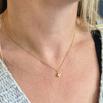 Gold plated tetrahedron necklace 