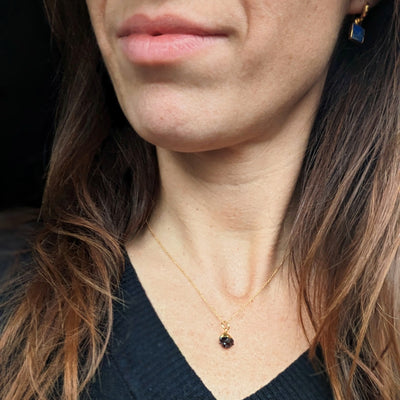 Garnet January birthstone necklace