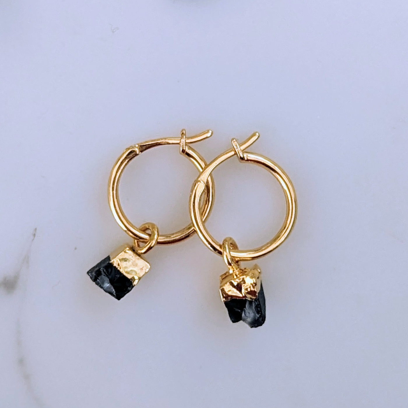 gold plated garnet January birthstone earrings 