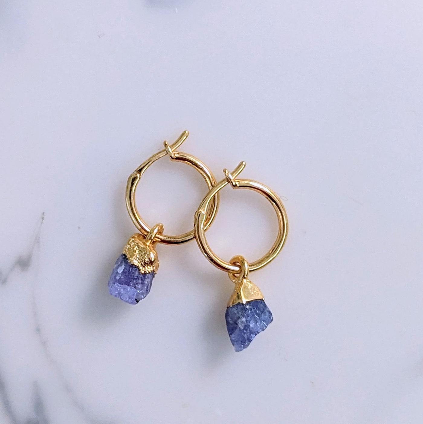 December tanzanite birthstone earrings