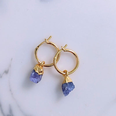 December tanzanite birthstone earrings