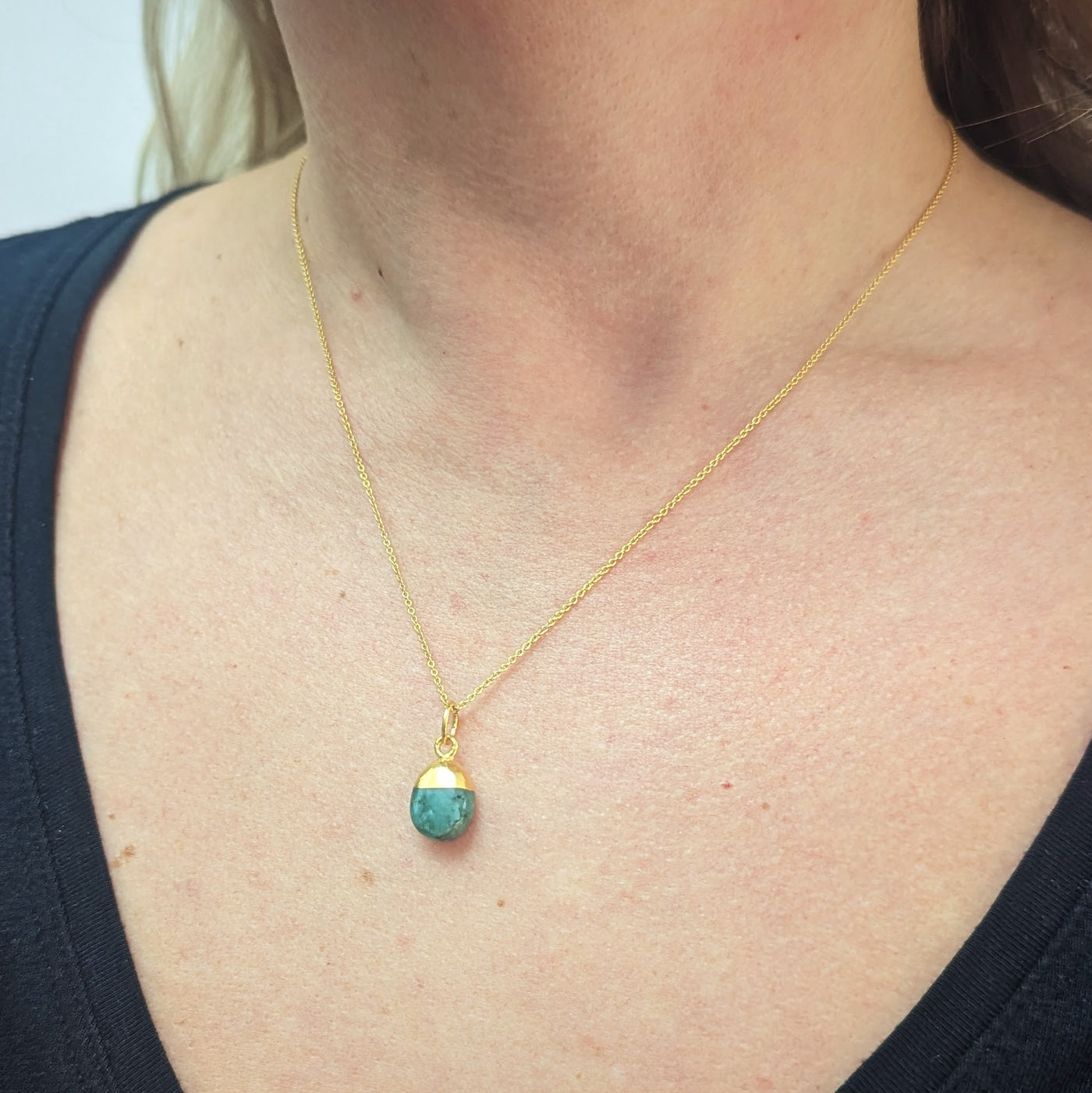 Emerald May birthstone necklace