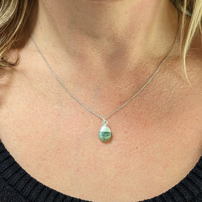 Aquamarine March birthstone necklace 