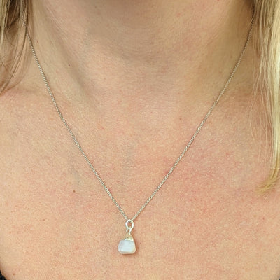 Pink Opal October birthstone necklace 