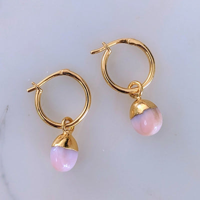 Opal October birthstone earrings