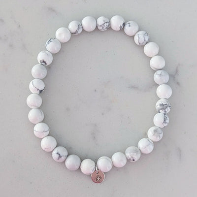 men's white howlite gemstone bracelet