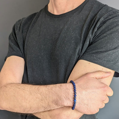 lapis lazuli mens gemstone bracelet