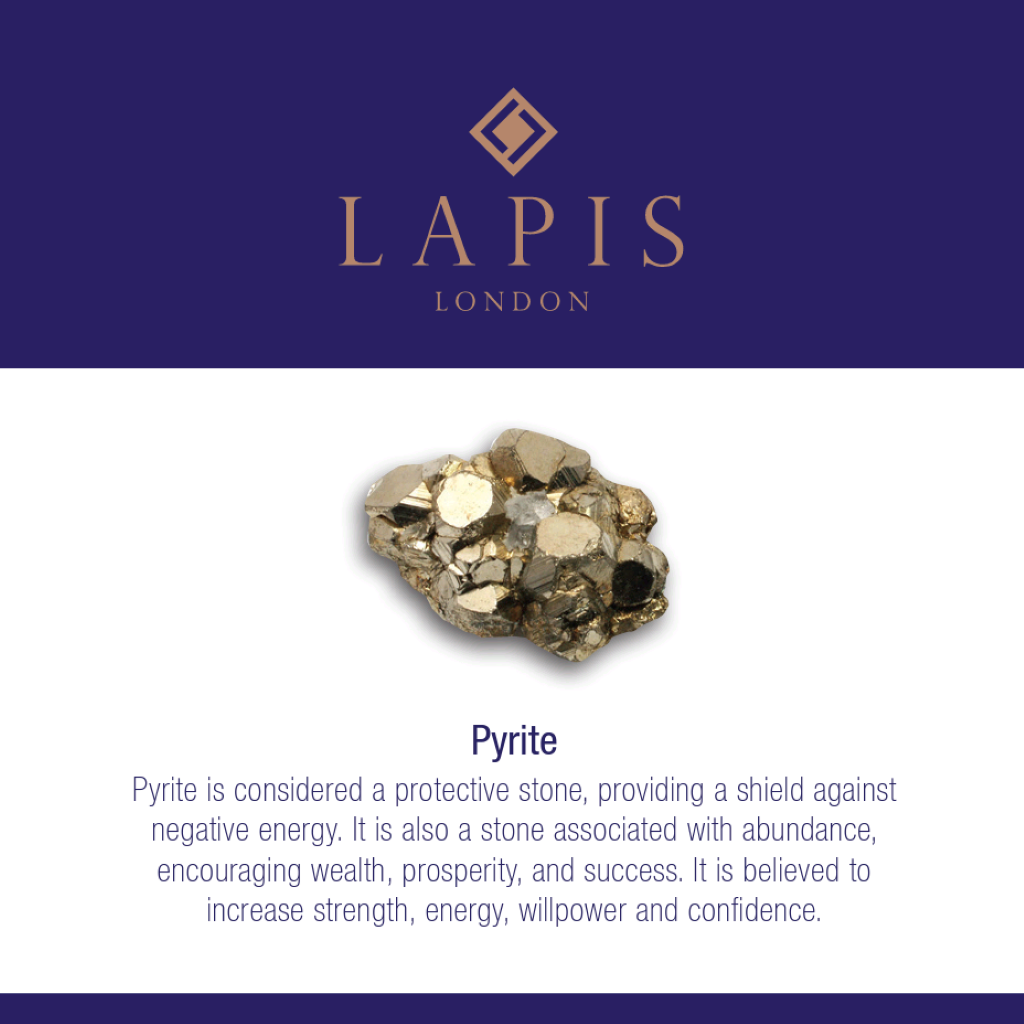 Pyrite gemstone meaning card