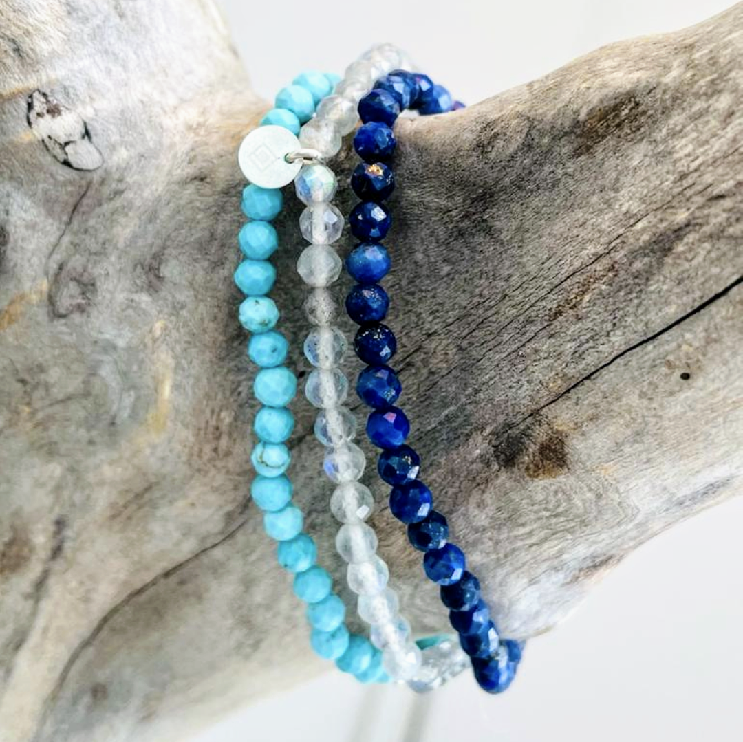 Lapis London Wellbeing and Happiness Re-energise, Rebalance and Revitalise Gemstone Bracelet Trio