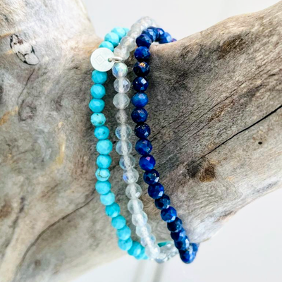 Lapis London Wellbeing and Happiness Re-energise, Rebalance and Revitalise Gemstone Bracelet Trio