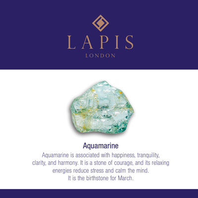 Lapis London aquamarine gemstone meaning card