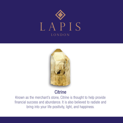 Lapis London citrine gemstone meaning card