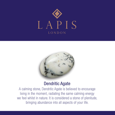Lapis London dendritic agate gemstone meaning card