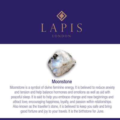 Lapis London moonstone gemstone meaning card