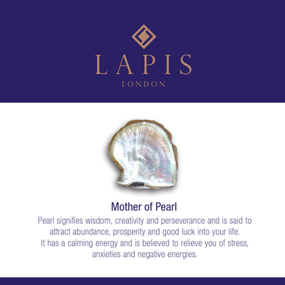 Lapis London Mother of Pearl gemstone meaning card