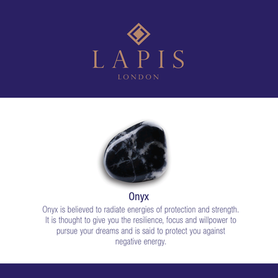 Lapis London onyx gemstone meaning card