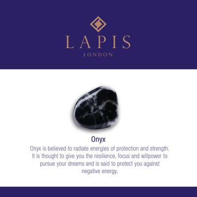 Lapis London Black Onyx gemstone meaning card