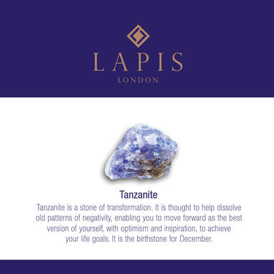 Lapis London Tanzanite gemstone meaning card