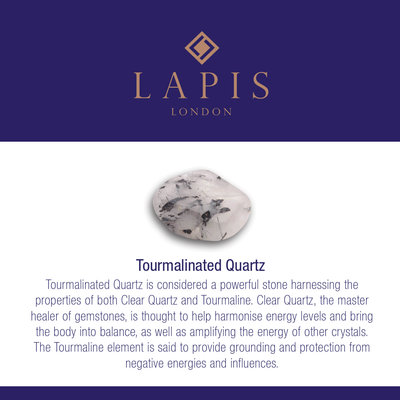 Lapis London tourmalinated quartz gemstone meaning card