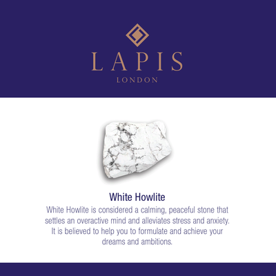 Lapis London white howlite gemstone meaning card