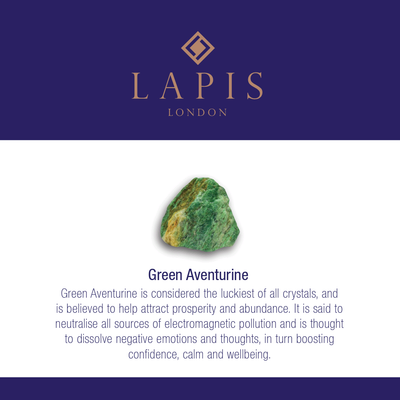 Lapis London Green Aventurine gemstone meaning card